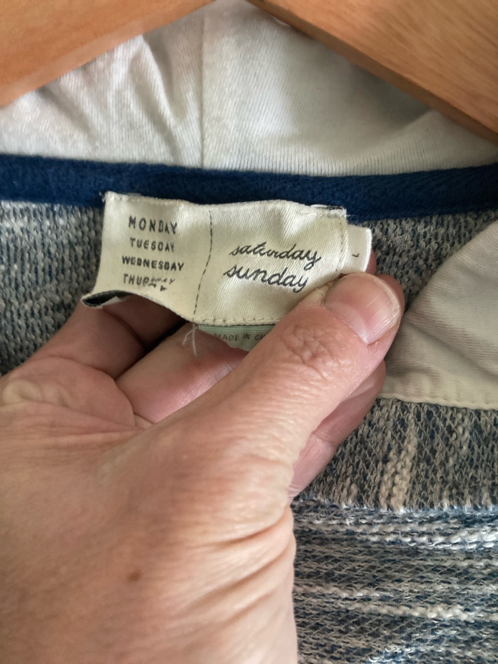 Anthropologie Saturday Sunday Asymmetrical Zip Hooded Jacket - Heather Blue - Picture 3 of 5